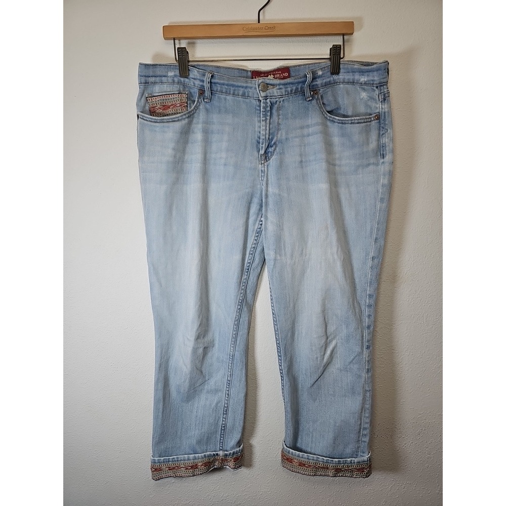 Lucky Brand Sweet'n Crop Women's 14/32 Blue Straight Leg Stretch Denim Crop - Picture 1 of 16